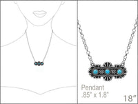 Cowgirl Chic Western Semi Precious Howlite Stone Bar Jewelry (Turquoise Color Decorative Style)