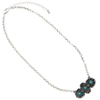 Cowgirl Chic Western Semi Precious Howlite Stone Bar Jewelry (Turquoise Color Decorative Style)