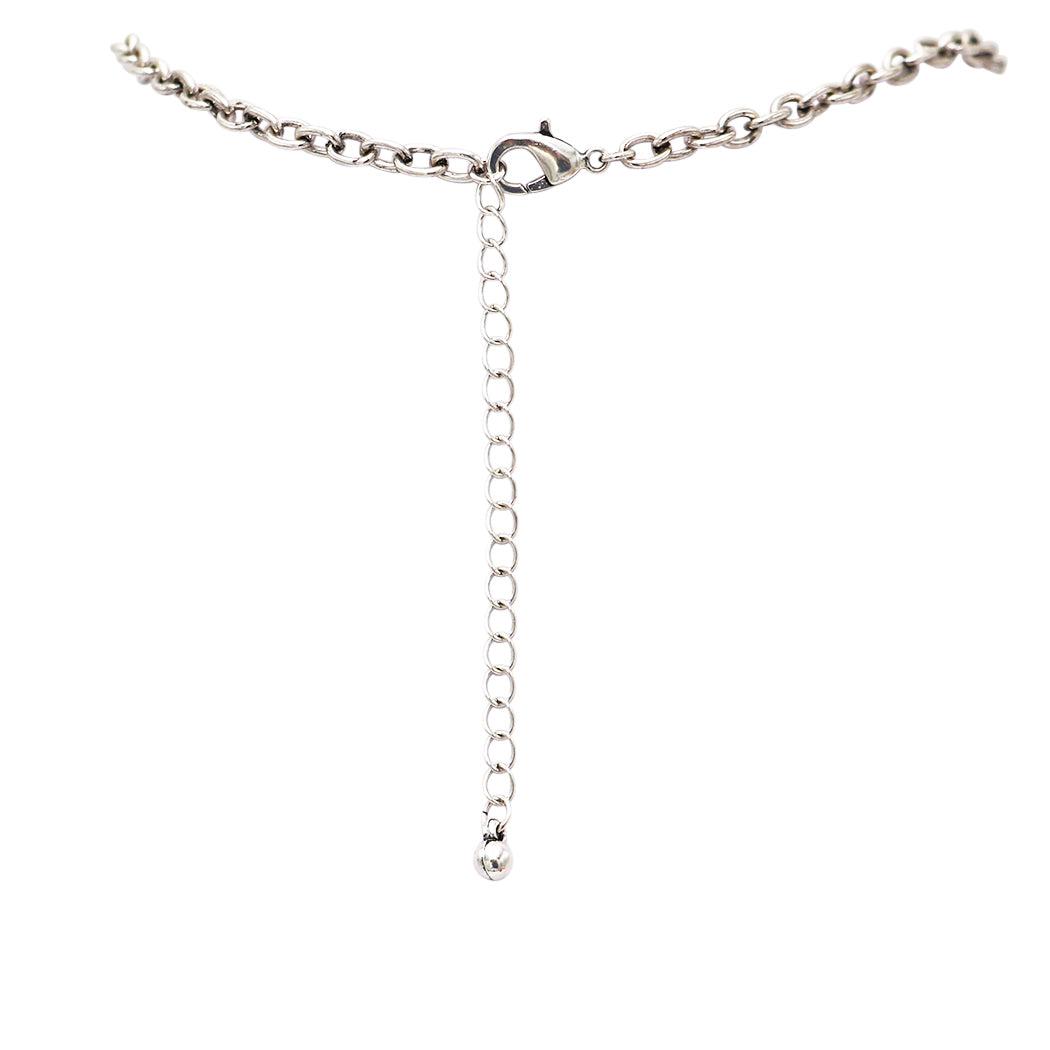 Western Howlite Bar Pendant Necklace, Burnished Silver, 18+3 Inch (Pink Multi)