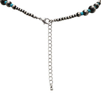 Extra Long Navajo Pearl And Turquoise Howlite Bead Statement Western Layering Strand Necklace, 60-63"