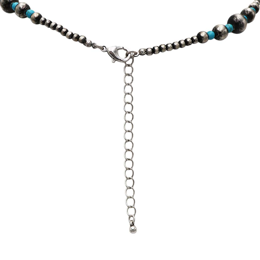 Extra Long Navajo Pearl And Turquoise Howlite Bead Statement Western Layering Strand Necklace, 60-63"