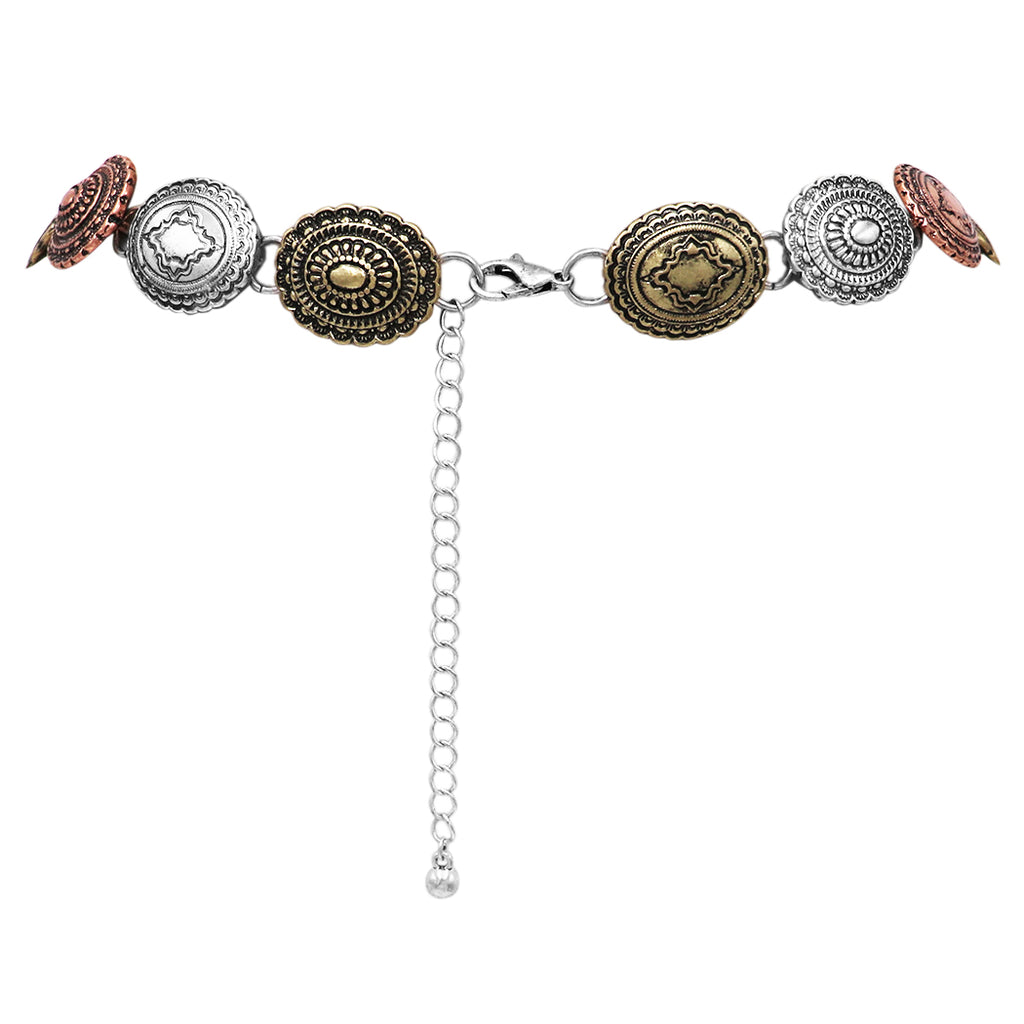 Cowgirl Chic Statement Western Tri Tone Concho Medallion Necklace Earr –  Rosemarie Collections
