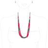 Women's Stunning Western Navajo Pearls Draping With Fuchsia Pink Howlite Stone Beads Multistrand Necklace Earrings Set, 30"+3" Extender