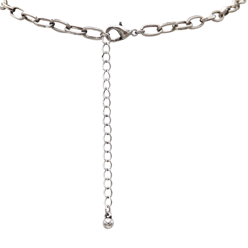 Stunning Statement Vintage Western Style Semi Precious Howlite Stone Necklace Earring Gift Set, 18"+3" Extender (Pink Concho)