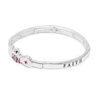 Women's Stylish #1 Nurse Silver Tone Enamel RN Stretch Bracelet Graduation Gift, 2.25"