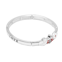 Women's Stylish #1 Nurse Silver Tone Enamel RN Stretch Bracelet Graduation Gift, 2.25"