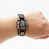 Vegan Leather Western Style Concho Toggle Clasp Bracelet, 8"-8.5"