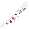 Multiple Glitter Enamel Christmas Charms Toggle Clasp Holiday Bracelet 7 Inches - 7.5 Inches