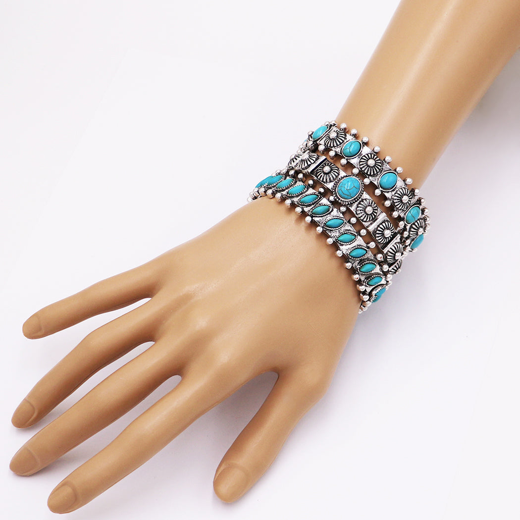 Tammy ” Western Stretch Bracelet ( Turquoise ) – Ale Accessories