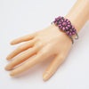Women's Cowgirl Chic Western Style Burnished Silver Tone Conchos On Open Cuff Bracelet, 7" (Pink Howlite Stone Flower)