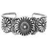 Cowgirl Chic Western Style Burnished Silver Tone Conchos On Open Cuff Bracelet, 7" (Twisted Silver Tone Band)