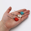 Cowgirl Chic Western Style Conchos Turquoise Howlite Stone Set Of 3 Hair Clip Bobby Pin Barrettes (Large Red Turquoise And Natural Howlite Stones)