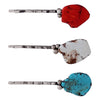 Cowgirl Chic Western Style Conchos Turquoise Howlite Stone Set Of 3 Hair Clip Bobby Pin Barrettes (Large Red Turquoise And Natural Howlite Stones)