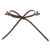 Cowgirl Chic Western Hat Band With Burnished Silver Tone Concho Orange And Turquoise Howlite Stone Beads With Vegan Leather Cord, 38.5"