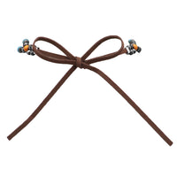 Cowgirl Chic Western Hat Band With Burnished Silver Tone Concho Orange And Turquoise Howlite Stone Beads With Vegan Leather Cord, 38.5"