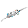 Whimsical Sea Creatures Polished Silver Tone Hook Clasp Bracelet, 7"