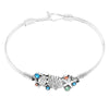 Whimsical Sea Creatures Polished Silver Tone Hook Clasp Bracelet, 7"