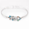 Whimsical Sea Creatures Polished Silver Tone Hook Clasp Bracelet, 7"
