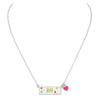 Women's Colorful Faceted Glass Stone BFF Pendant Necklace, 18"+3" Extender