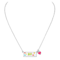 Women's Colorful Faceted Glass Stone BFF Pendant Necklace, 18"+3" Extender