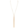 Long Metal Fringe Fashion Y Necklace (Gold Tone)