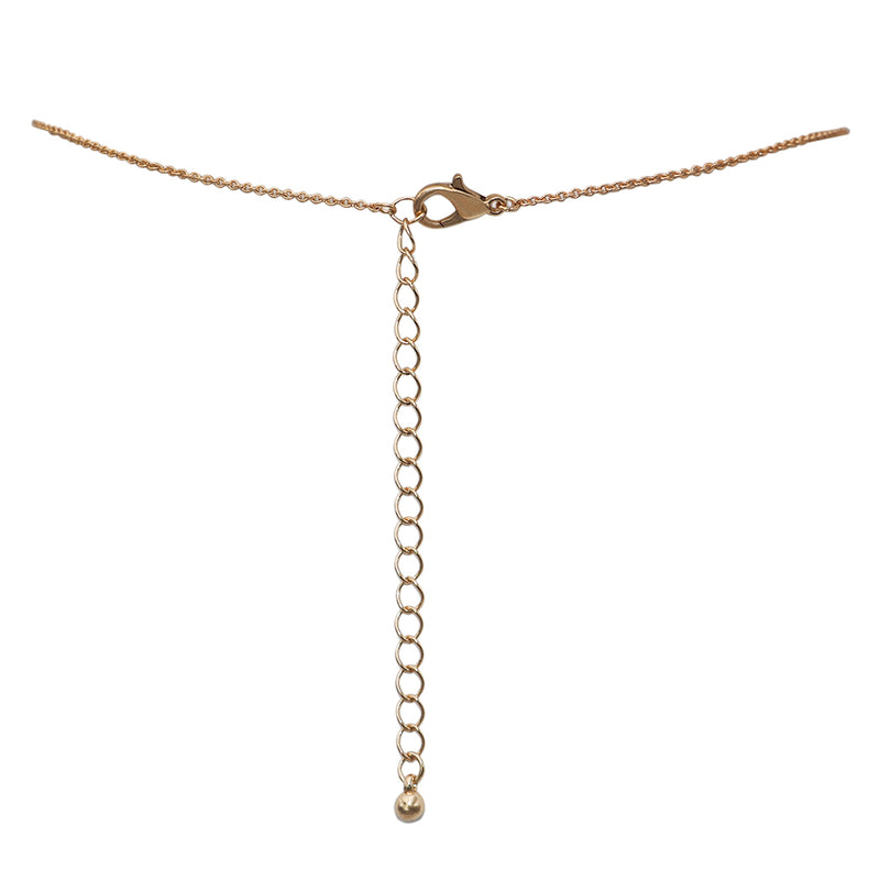 Chic Two Tone Metal Moroccan Filigree Pendant Necklace And Ball Stud Earrings Jewelry Set, 16"+3" Extender (Gold Tone With Rose Gold)