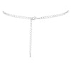 Stunning Rhinestone Crystal Teardrop Statement Necklace Hypoallergenic Drop Earrings Set, 15"+6” Extender (Montana Blue Silver Tone)