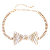 Fabulous Sparkling Crystal Choker Bow Tie Celebration Necklace, 12"+5" Extender