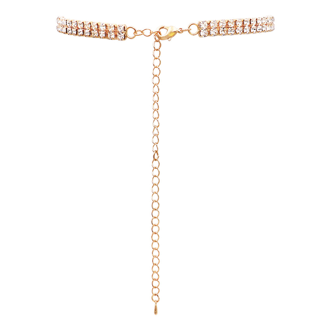 Fabulous Sparkling Crystal Choker Bow Tie Celebration Necklace, 12"+5" Extender