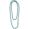 Beautiful Western Inspired Howlite 8mm Knotted Bead Strand Clasp-less Necklace Dangle Earrings Gift Set (60 Inches, Turquoise Blue Howlite Bead)