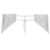 Extreme Glamour 30 Strand Draped Crystal Rhinestone Statement Bib Collar Necklace, 12"+3" Extender