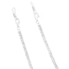 Elegant Crystal Rhinestone Strap Reader Eyeglass Chain Holder Necklace, 28.5" (Clear Crystal Double Row Silver Tone)