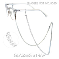Elegant 2mm Crystal Rhinestone Necklace Chain Eyeglass Reader Holder Strap, 28.5"