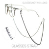 Elegant 3mm Crystal Rhinestone Strap Reader Eyeglass Chain Necklace Holder, 28.5"