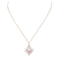 Women's Stunning Cubic Zirconia Classic Pear Pendant Necklace, 16"-19" with 3" Extender