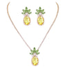 Fun And Fruity Statement Yellow And Green Crystal Rhinestone Pineapple Pendant Necklace, 16"+3" Extender