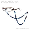 Lucite Designer Fashion Link Chain Reader Eyeglass Strap, 28"