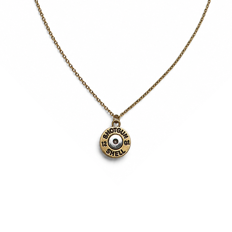 12 GA Shotgun Shell Charm Pendant Necklace Length 16" + 3.5 in