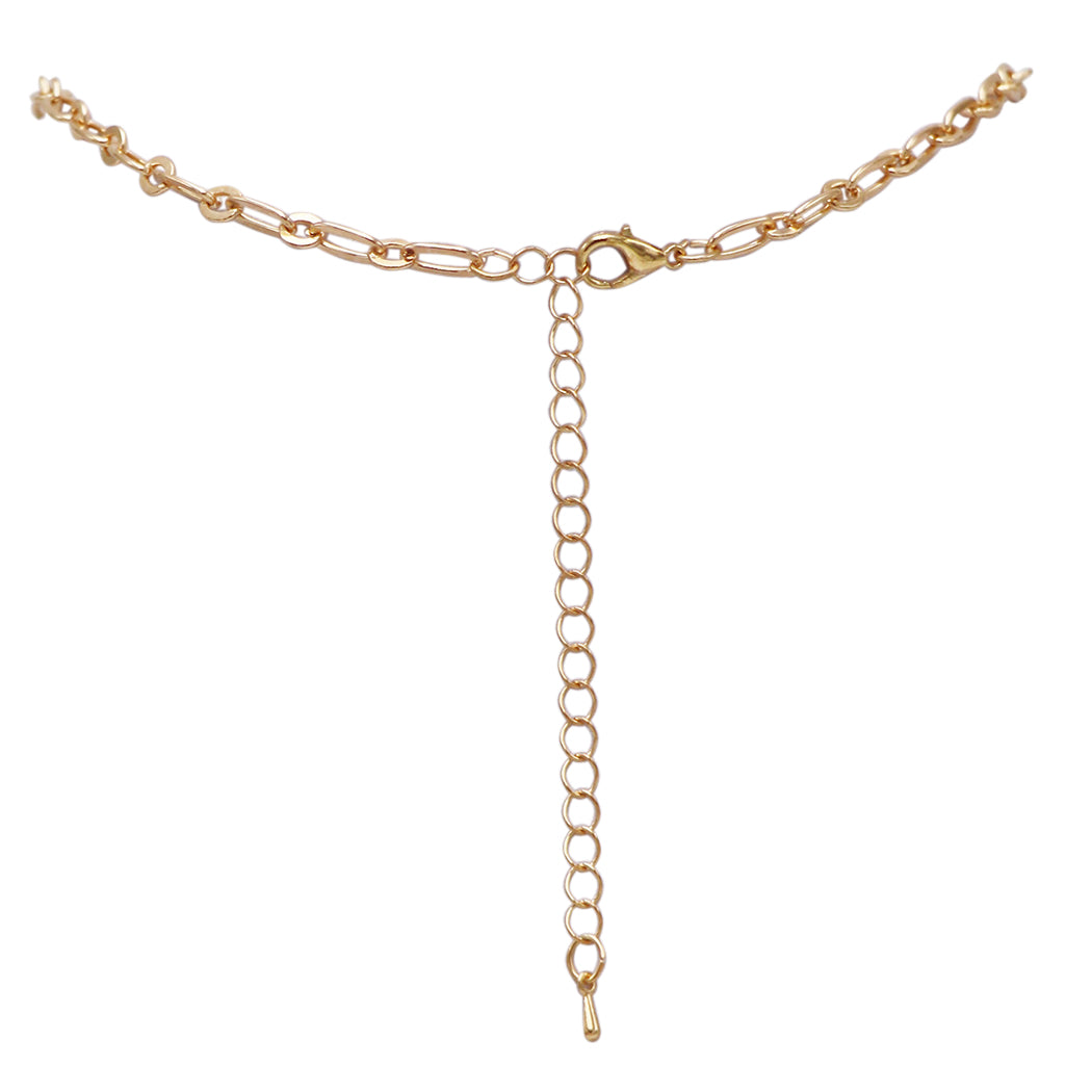 Gold Tone Seashell Charm Necklace with Faux Pearls, 16 Inch With 3 Inch Extender