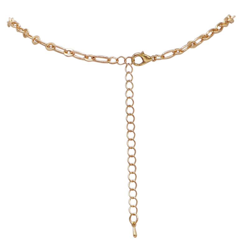 Gold Tone Seashell Charm Necklace with Faux Pearls, 16 Inch With 3 Inch Extender