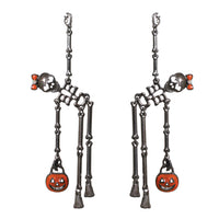 Women's Spooktacular Dancing Skeletons Halloween Hypoallergenic Post Back Earrings, 4.25