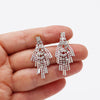 Stunning Art Deco Crystal Fringe And Silver Tone Bead Clip On Style Earrings, 1.5"