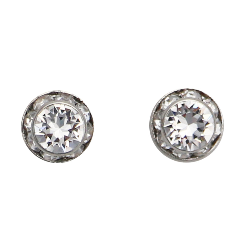 Stunning And Colorful Hypoallergenic Post Back Stud Birthstone Earrings Made With Swarovski Crystals Birthday Gift Set, 8mm (April)