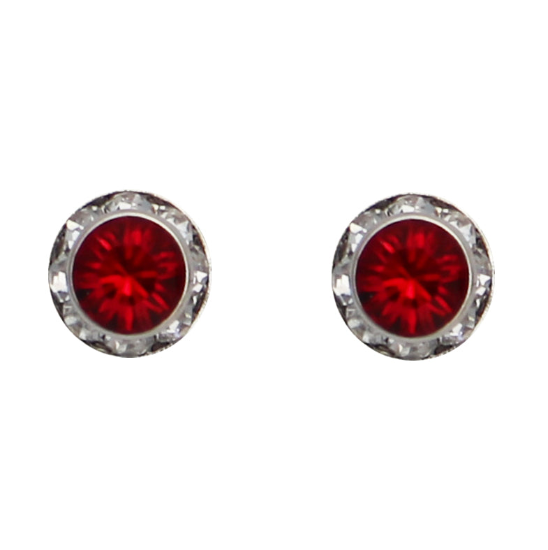 Women's Stunning And Colorful Hypoallergenic Post Back Stud Birthstone Earrings Made With Swarovski Crystals Birthday Gift Set, 8mm (January)