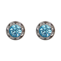 Stunning And Colorful Hypoallergenic Post Back Stud Birthstone Earrings Made With Swarovski Crystals Birthday Gift Set, 8mm (March)