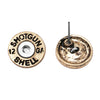 12 Gauge Shotgun Shell Spent Bullet Hypoallergenic Post Back Stud Earrings (15mm Gold)