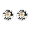 12 Gauge Shotgun Shell Spent Bullet Hypoallergenic Post Back Stud Earrings (15mm, Silver Tone)