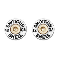 12 Gauge Shotgun Shell Spent Bullet Hypoallergenic Post Back Stud Earrings