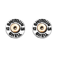 12 Gauge Shotgun Shell Spent Bullet Hypoallergenic Post Back Stud Earrings