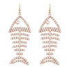 SoFISHticated Pave Crystal Fish Bone Dangle Earrings, 2.5"